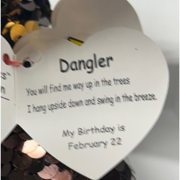 Ty FLIPPABLES DANGLER the Sloth Beanie Boo Stuffed Plush Toy w/ Heart Tags GUC - Picture 12 of 16